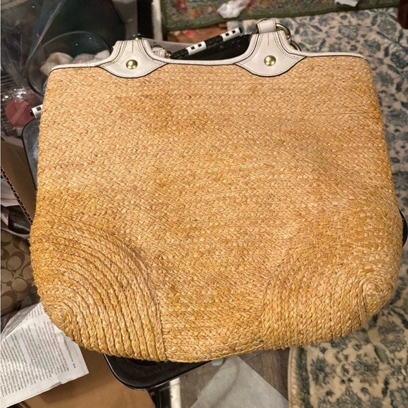 Coach Bleecker Straw Tote, - Picture 3 of 8